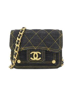 Chanel Chain Clutch Denim Black Mat